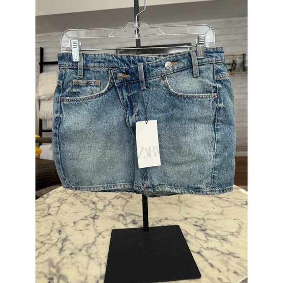 Zara Dresses & Skirts - Brand new with tags ZARA Blue Denim Low-Rise Mini Skirt Womens Size S